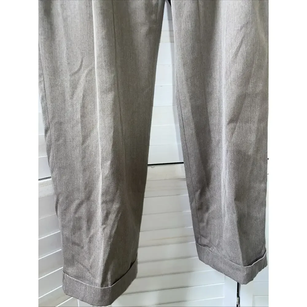 Braggi by Louis Raphael Men’s Pants 38x32 Pleated Cuffed Dress Slacks Khaki